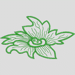 绿色刺绣花朵图案
