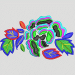彩色刺绣花卉图案