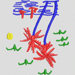 彩色刺绣海洋生物图案