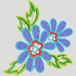 彩色刺绣花朵图案
