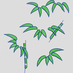 竹叶与竹竿的数字插图