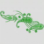 绿色刺绣花纹图案