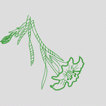 绿色植物刺绣图案