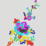 彩色刺绣花卉图案