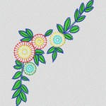 彩色刺绣花卉图案