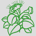 绿色植物刺绣图案