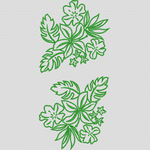绿色植物刺绣图案