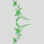 绿色植物刺绣图案