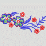 彩色花卉刺绣图案