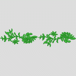 绿色植物刺绣图案