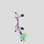 彩色刺绣花卉图案