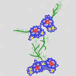 蓝色刺绣花朵图案
