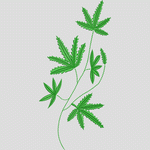 绿色植物刺绣图案