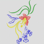 彩色刺绣花卉图案