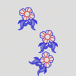 三朵刺绣花朵图案