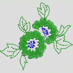 绿色花朵刺绣图案