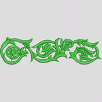 绿色植物刺绣花纹