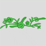 绿色植物刺绣图案
