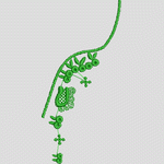 绿色刺绣植物图案