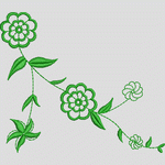 绿色花卉刺绣图案