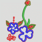 彩色花卉刺绣图案