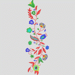 彩色刺绣植物图案