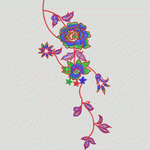 彩色刺绣花卉图案