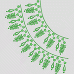 绿色植物刺绣图案