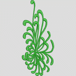 绿色植物刺绣图案