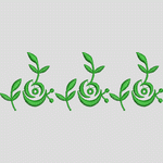 绿色植物刺绣图案