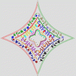 彩色刺绣菱形图案