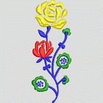 彩色刺绣花卉图案
