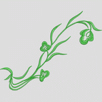 绿色植物刺绣图案