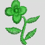 绿色刺绣花朵图案