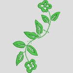绿色刺绣植物图案