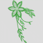绿色植物刺绣图案