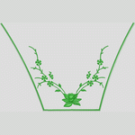 绿色植物刺绣图案