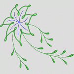 绿色植物刺绣图案