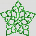 绿色雪花刺绣图案