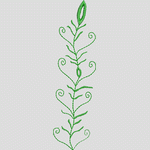绿色植物刺绣图案