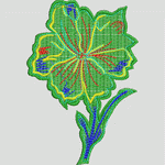 彩色刺绣花卉图案