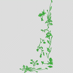 绿色植物刺绣图案