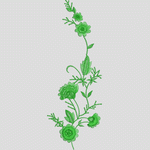 绿色植物刺绣图案