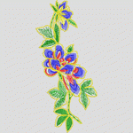 彩色刺绣花卉图案