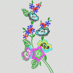 彩色刺绣花卉图案