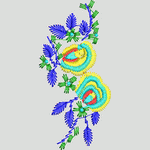 彩色刺绣花卉图案