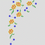彩色刺绣花卉图案