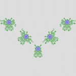 五朵绿色雪花图案