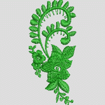 绿色植物刺绣图案