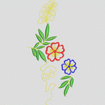 彩色花卉刺绣图案